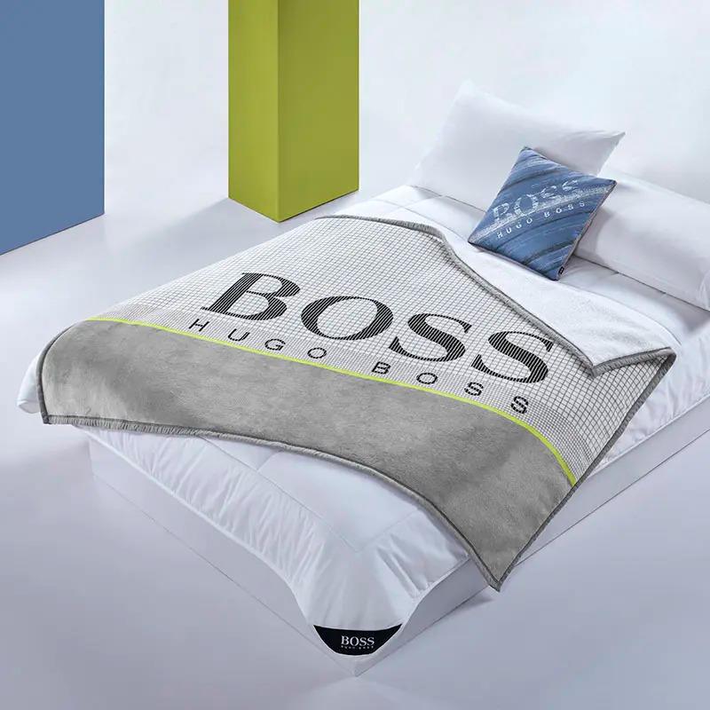 HUGO BOSS LOGO格纹羊羔绒毯HBMT-020(140X180cm)